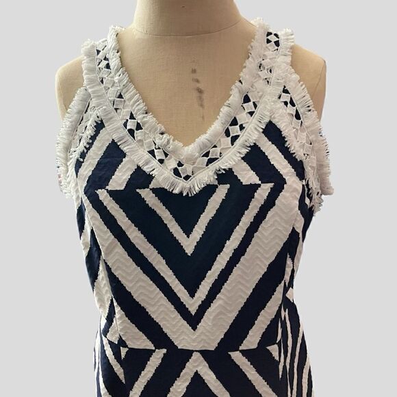 Taylor Fully Lined Fringe Dress / SZ: 8 - Picture 3 of 9